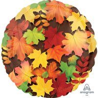 Фольгированный шар круг "Листья осенние"